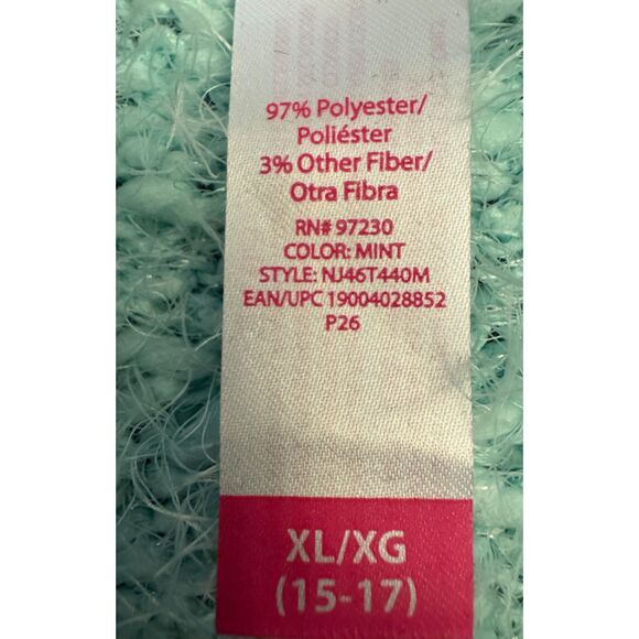 No Boundaries Fuzzy Mint Sweater - Sz Juniors XL - Picture 9 of 9